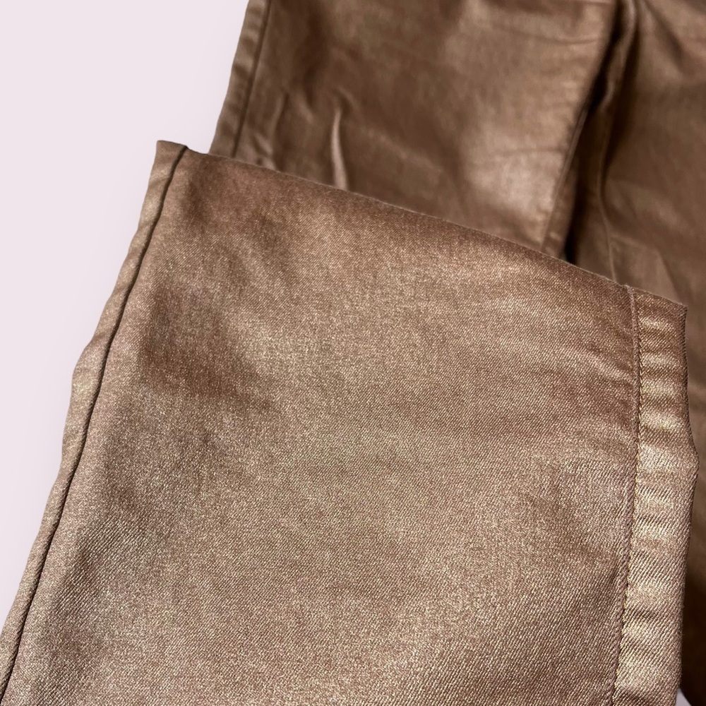 Lafayette 148 NY Metallic Cropped Slim Straight Jeans Size 6 - Picture 6 of 15